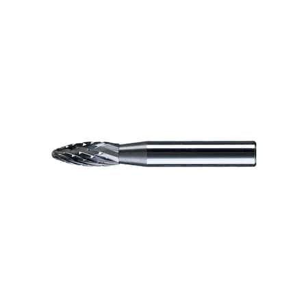 Pferd Carbide Bur - Flame Shape, DIA Cut - 1/4" x 5/8" x 1/4" Shank - SH-1 24863